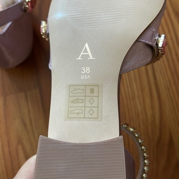 Anthropologie Satin Pointed-Toe Embellished Slingback Flats. NEW - Picture 5 of 5